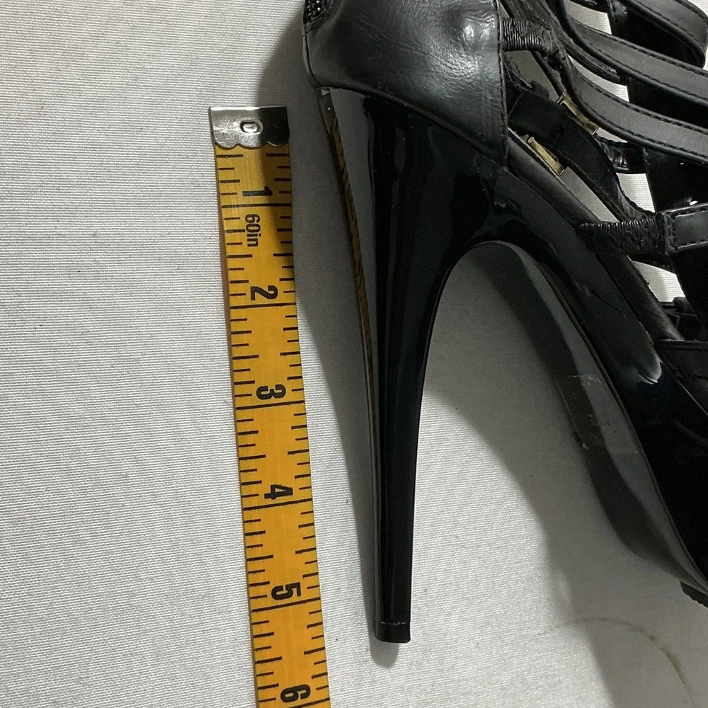 FRH Black Strappy Gladiator Platform Stiletto Heels